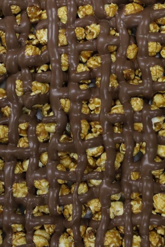 Chocolate Drizzled Caramel Corn