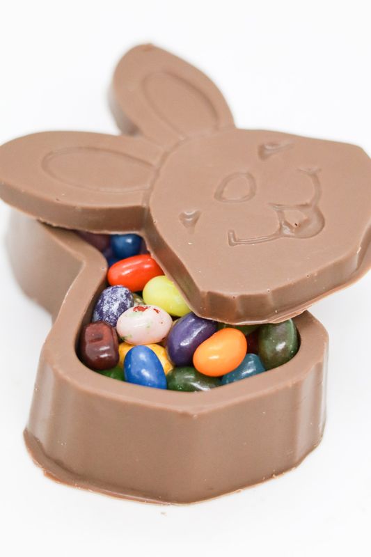 Chocolate Bunny Box filled with Jelly Beans