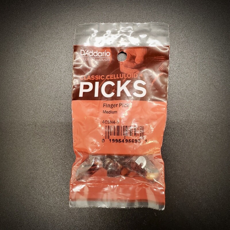 DAddario Classic Celluloid Finger Picks Medium 5pk