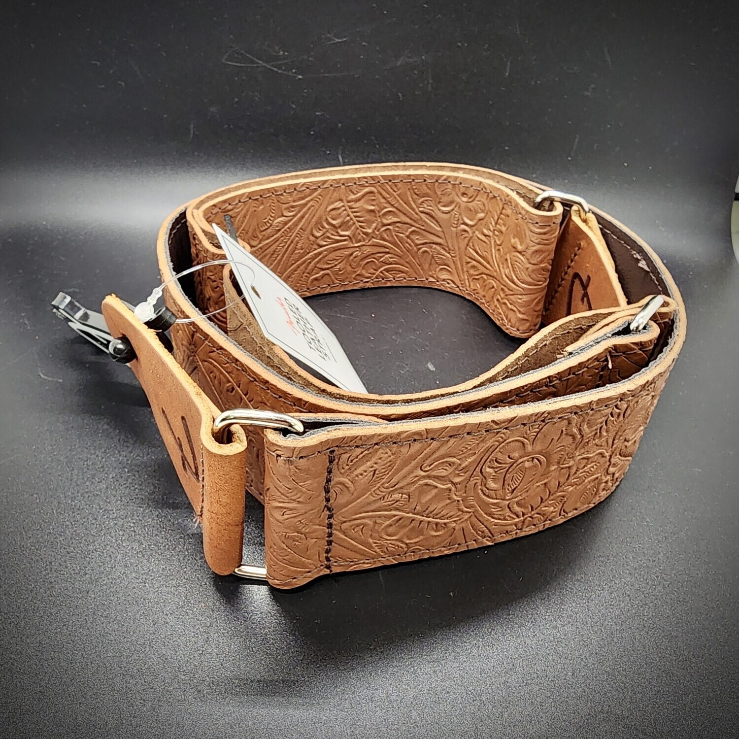 Fender 2" Tooled Leather Guitar Strap - Brown