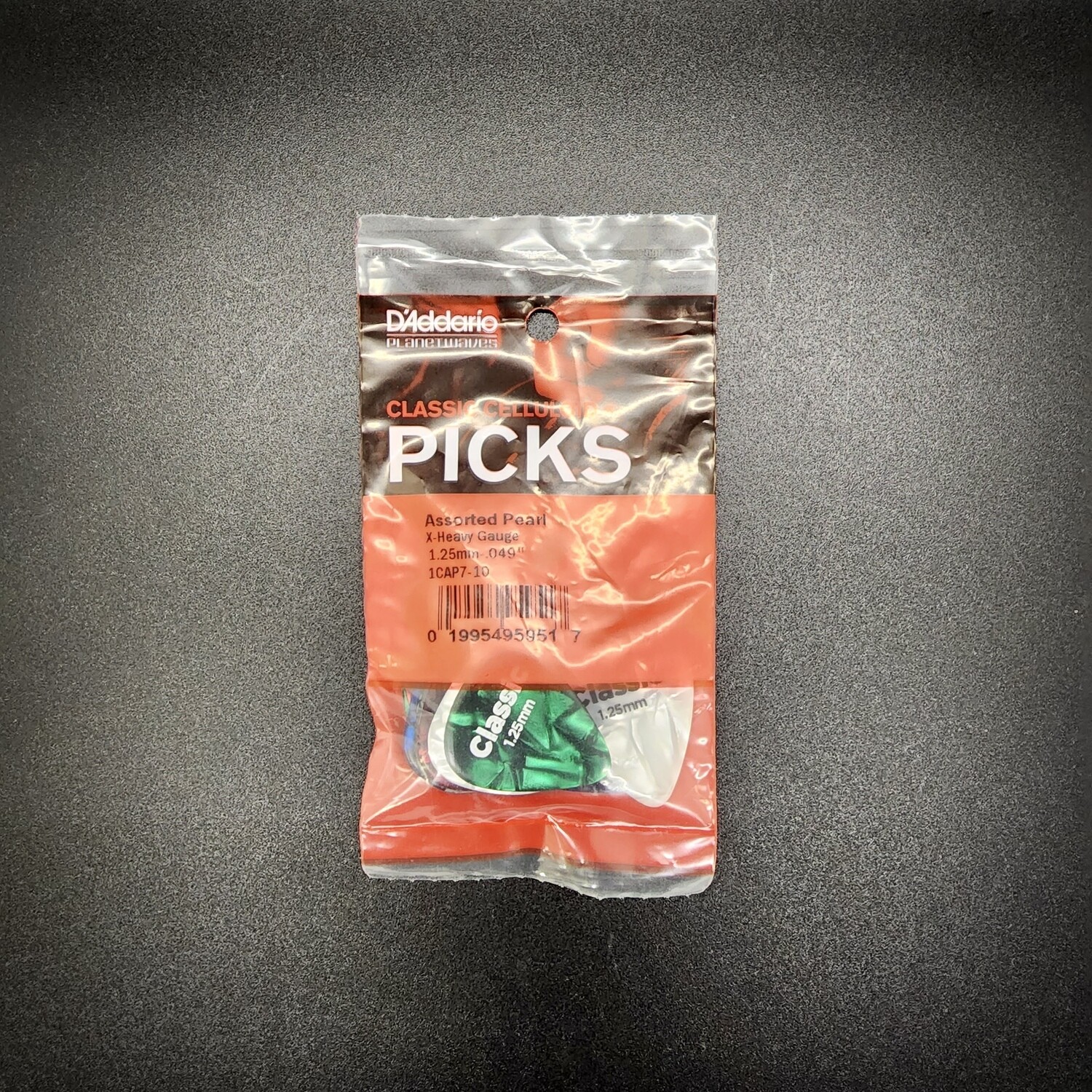 DAddario Celluloid Picks Assorted Pearl X-Heavy 10pk