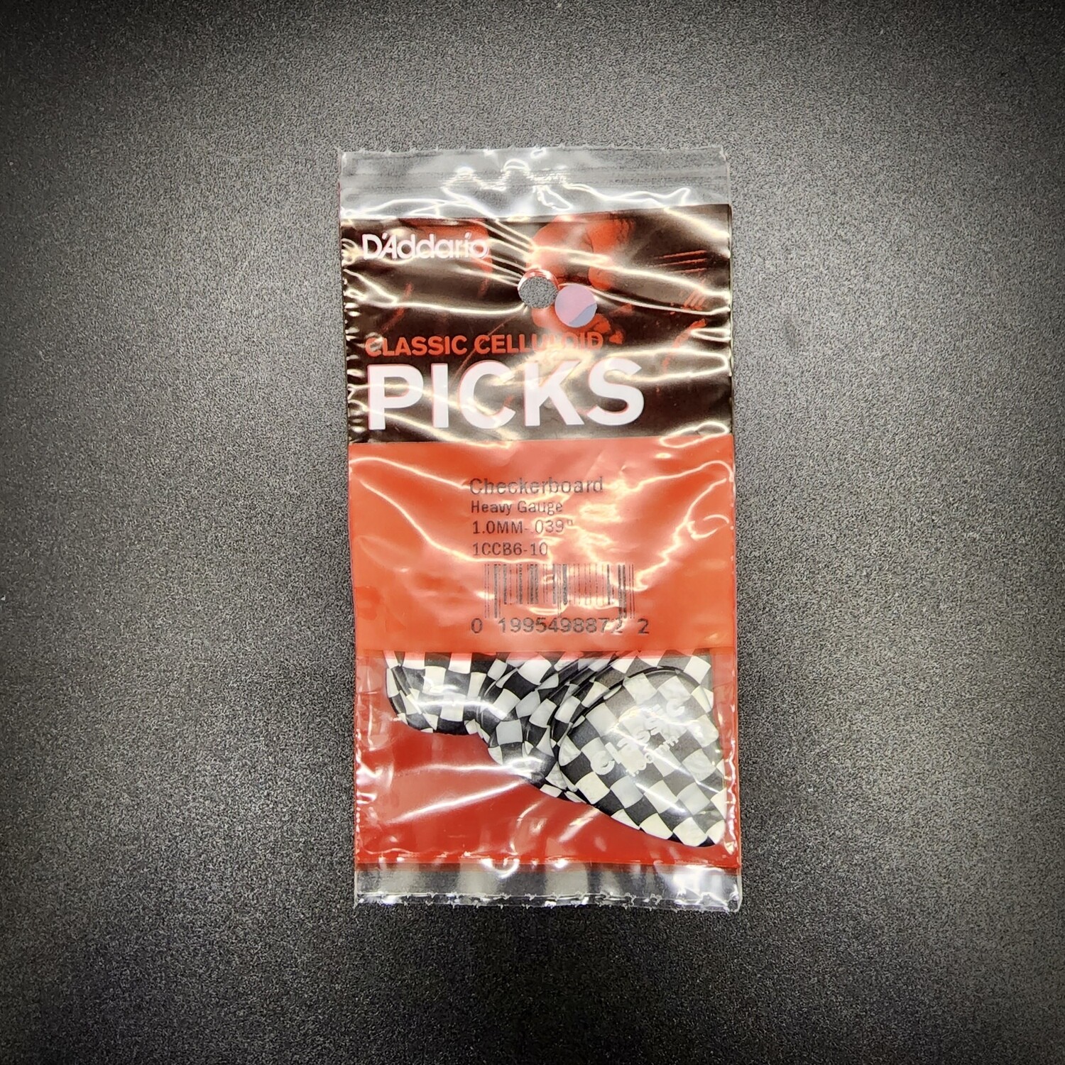DAddario Celluloid Picks Checkerboard Heavy 10pk