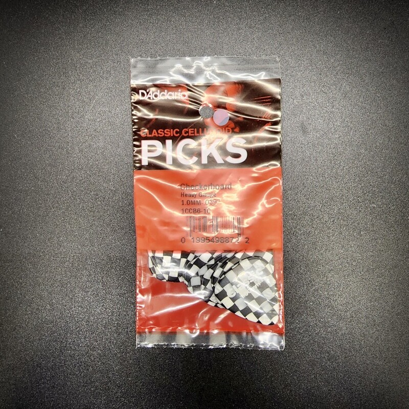 DAddario Celluloid Picks Checkerboard Heavy 10pk