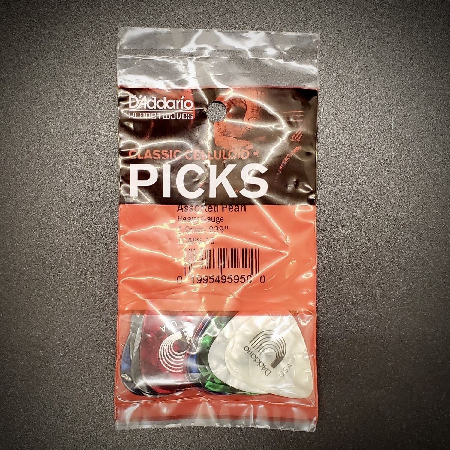 DAddario Celluloid Picks Assorted Pearl Heavy10pk