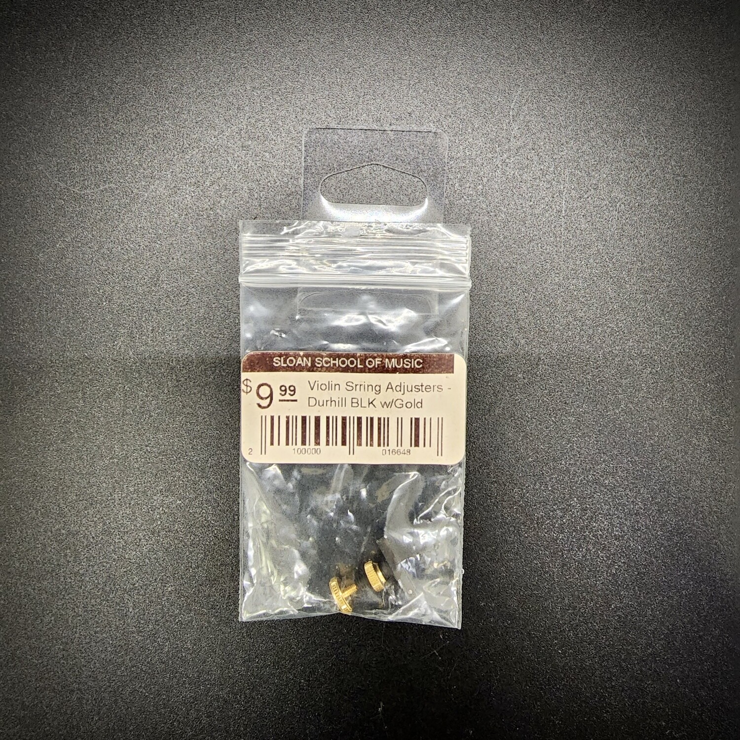 Violin String Adjusters - Durhill BLK w/Gold Screw 4/4-3/4