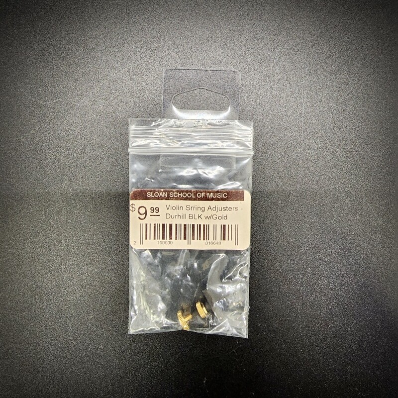 Violin String Adjusters - Durhill BLK w/Gold Screw 4/4-3/4