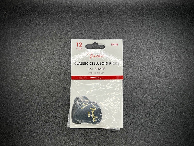 Fender Classic Black Celluloid Picks 351 Thin 12pk