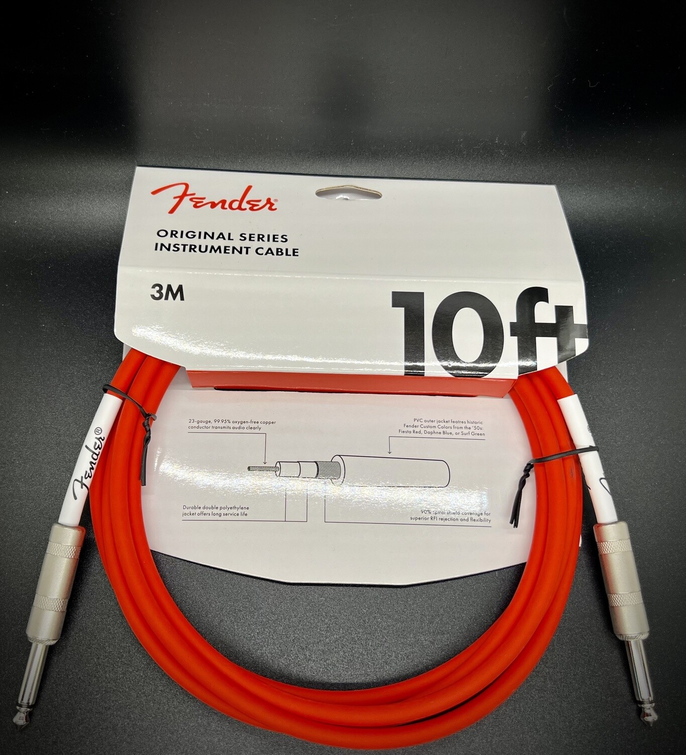 Fender Original Series Instrument Cable, 10', Fiesta Red