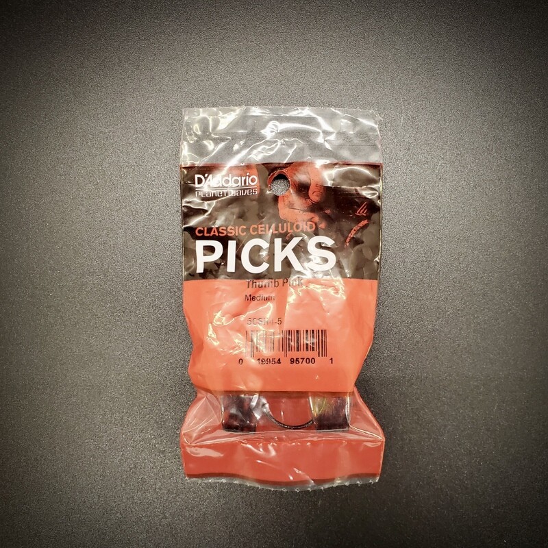 DAddario Classic Celluloid Thumb Pick Medium 5pk