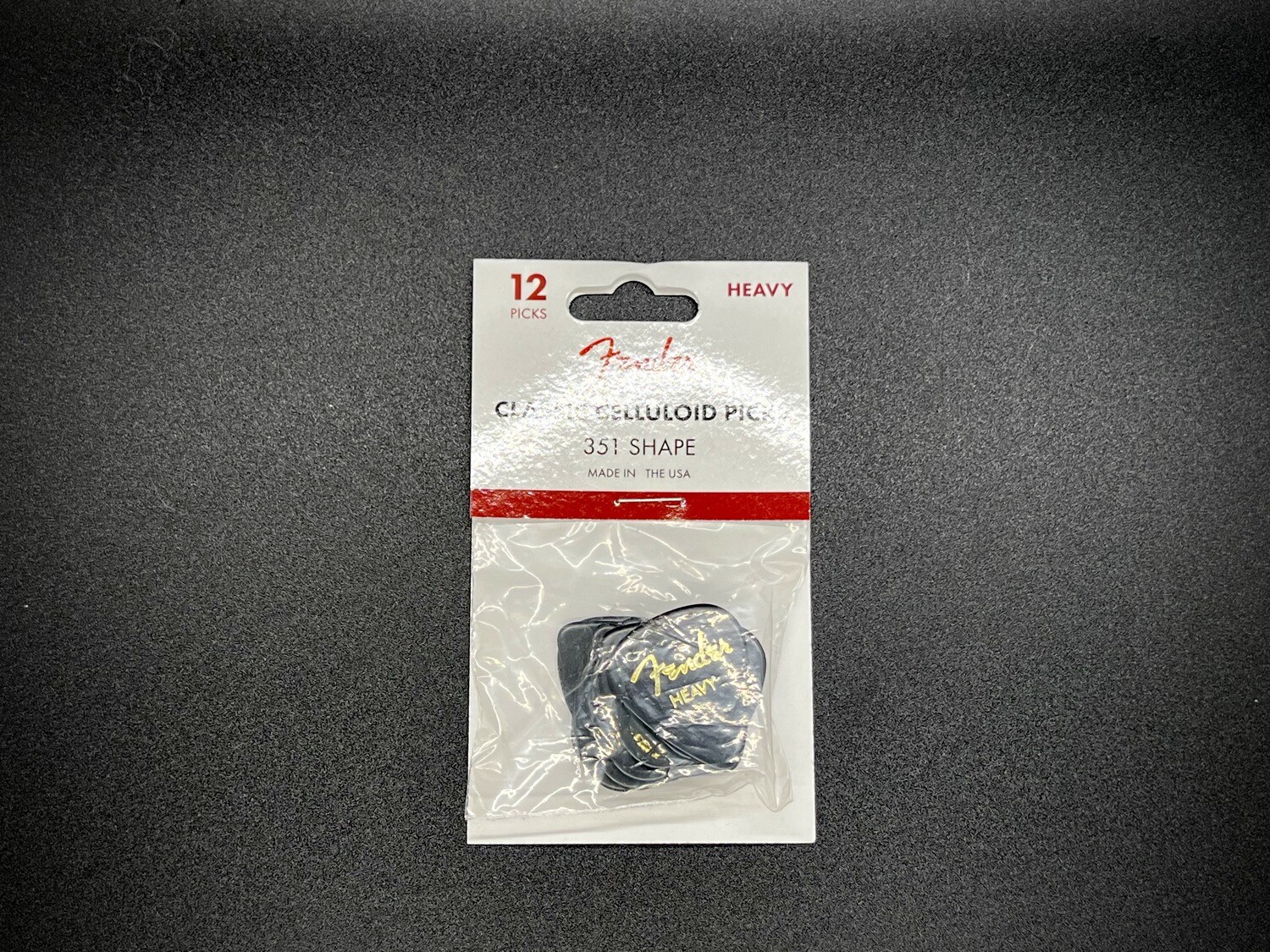Fender Classic Black Celluloid Picks 351 Heavy 12pk