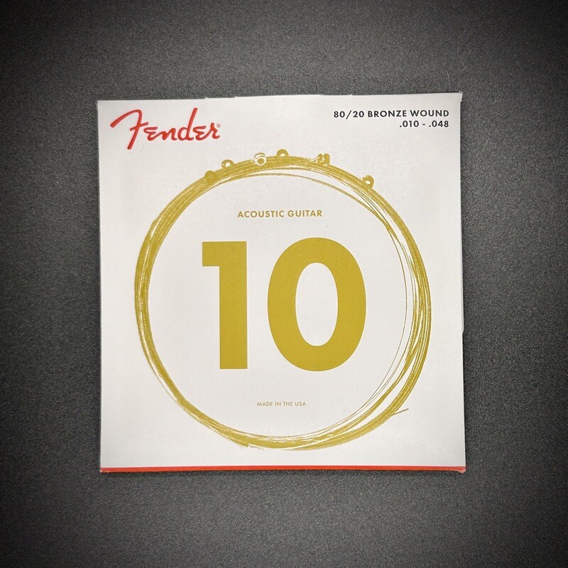 Fender Acoustic Guitar Strings 80/20 Bronze Wound .010-.048