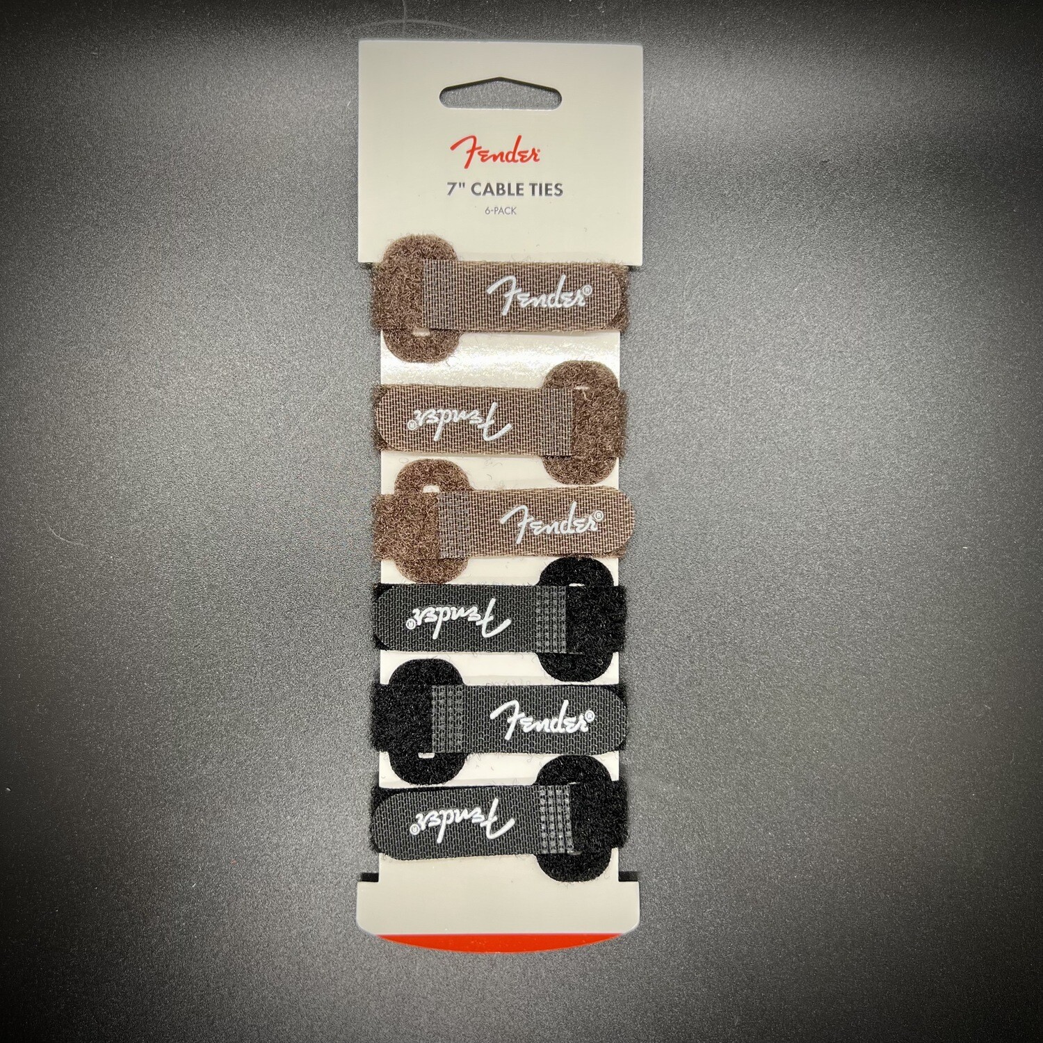 Fender Cable Ties 7", Black/Brown