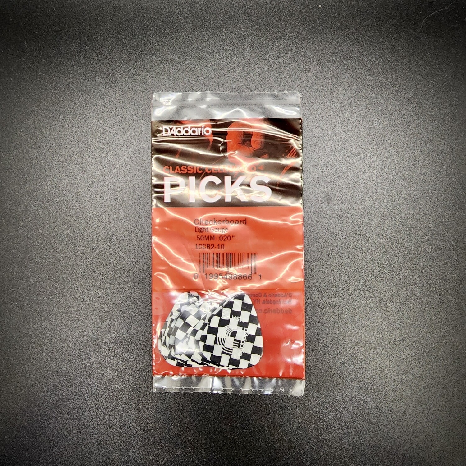 DAddario Celluloid Picks Checkerboard Light 10pk