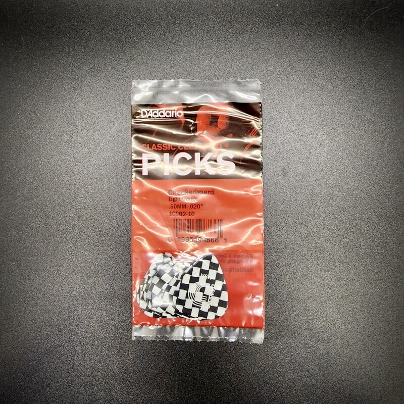 DAddario Celluloid Picks Checkerboard Light 10pk