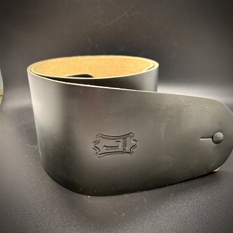 Levy's Classic Series Genuine Leather/Chrome-Tan Leather Bass Strap 52" x 3.5" - Black