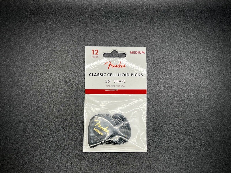 Fender Classic Black Celluloid Picks 351 Medium 12pk