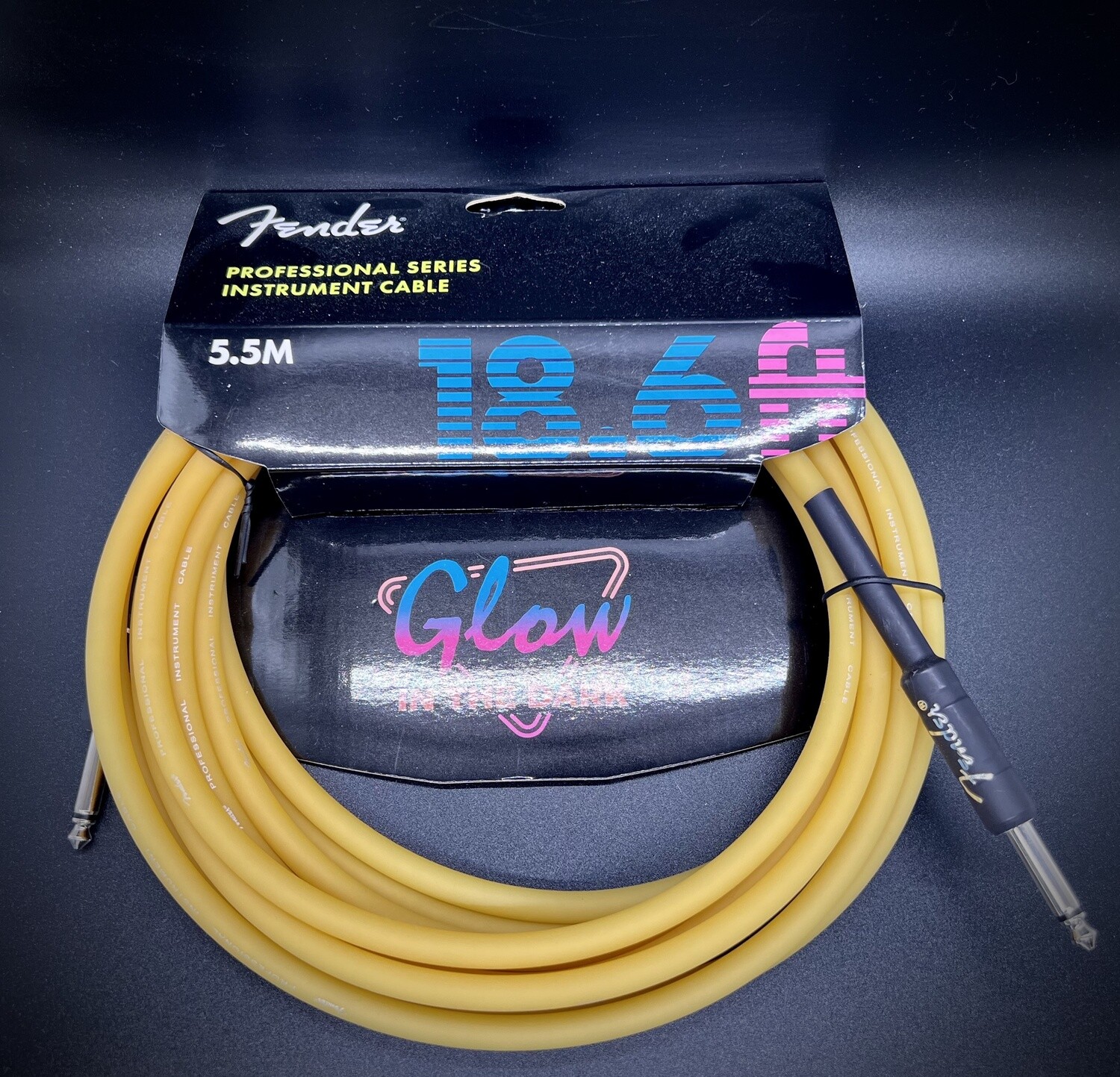 Fender Professional Series Instrument Cable Glow in the Dark -18.6’ Orange