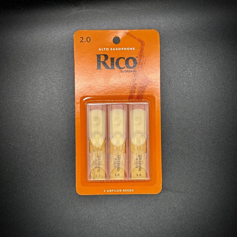 Rico 2.0 Alto Sax Unfiled Reeds 3 pack