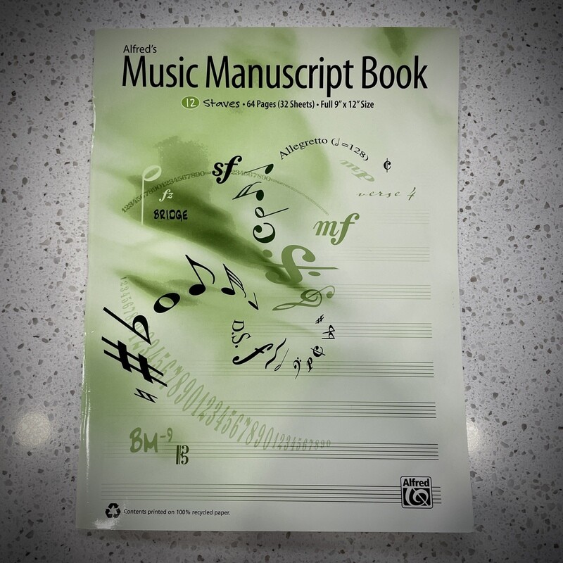 Alfred Music Manuscript Book - 12 Staves