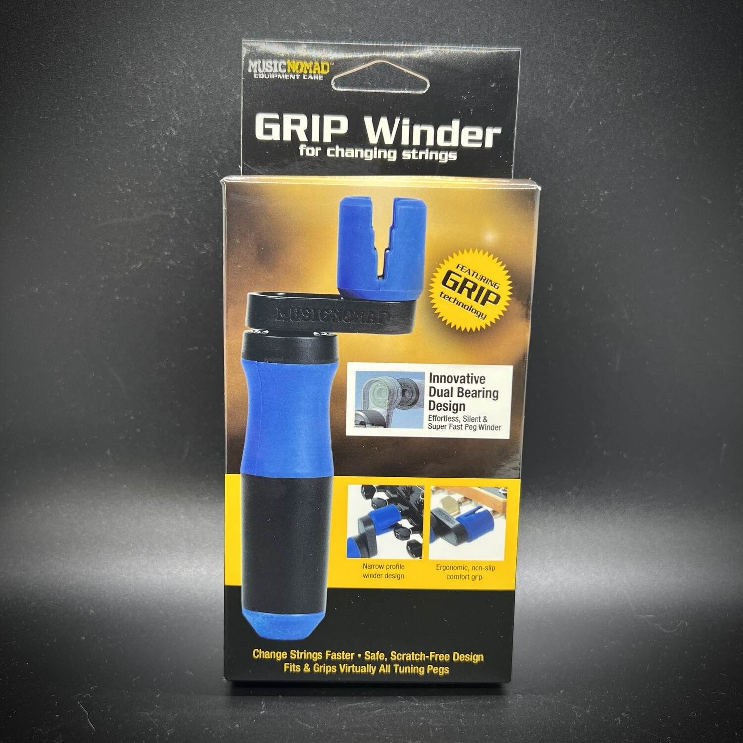 Music Nomad GRIP Winder - Rubber Lined, Dual Bearing Peg Winder
