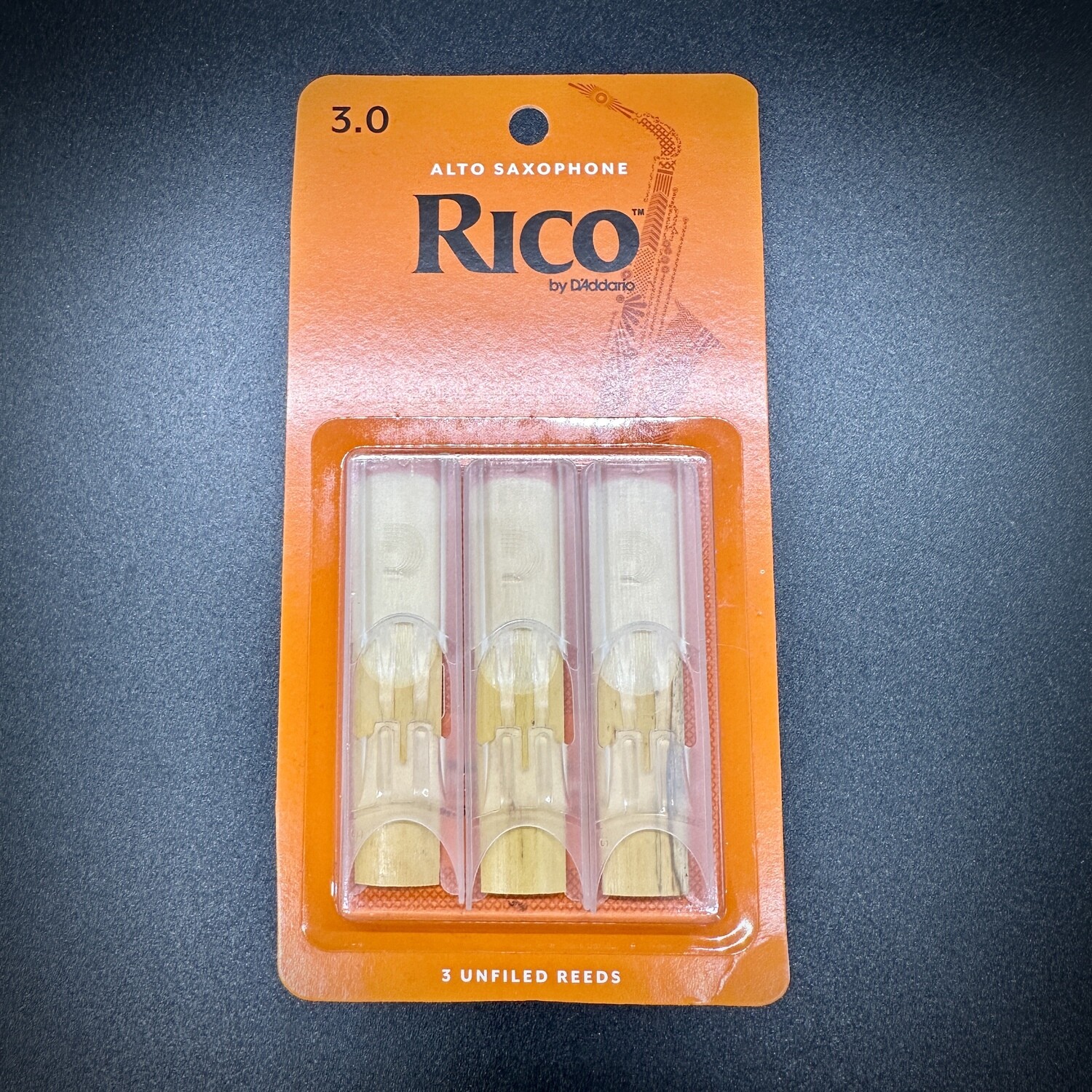 Rico 3.0 Alto Sax Unfiled Reeds 3 pack