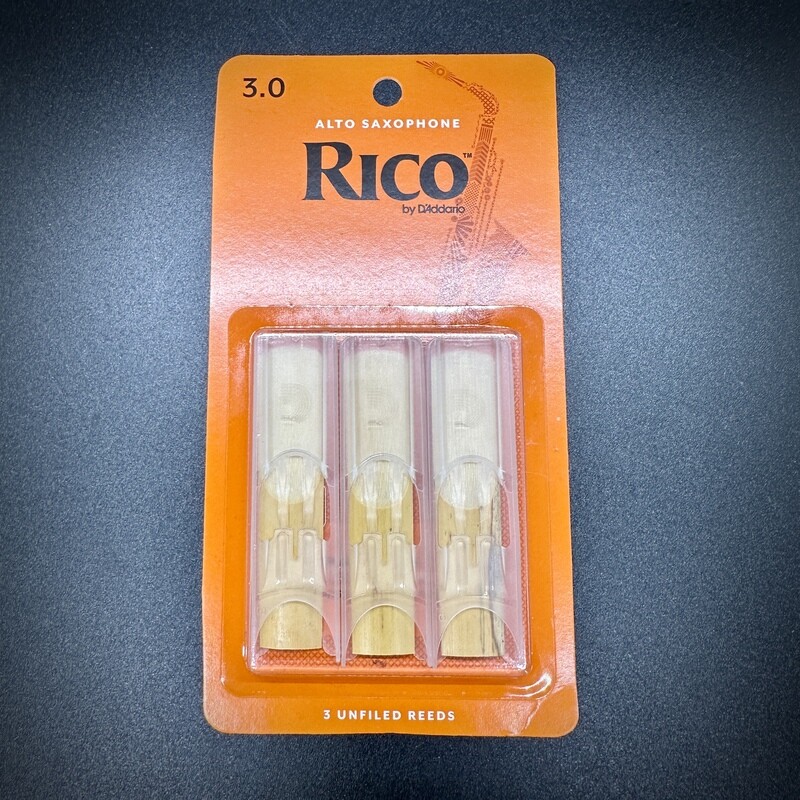 Rico 3.0 Alto Sax Unfiled Reeds 3 pack