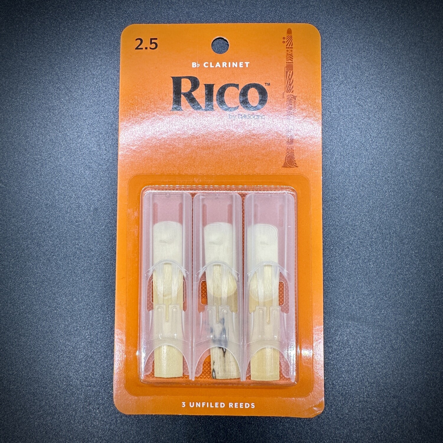Rico Clarinet Unfiled 2.5 Reeds - 3 pack