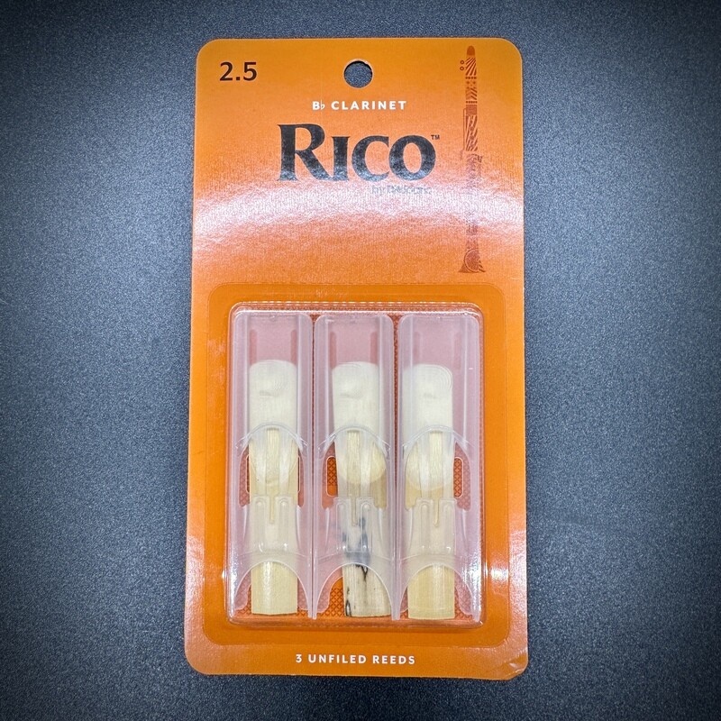 Rico Clarinet Unfiled 2.5 Reeds - 3 pack