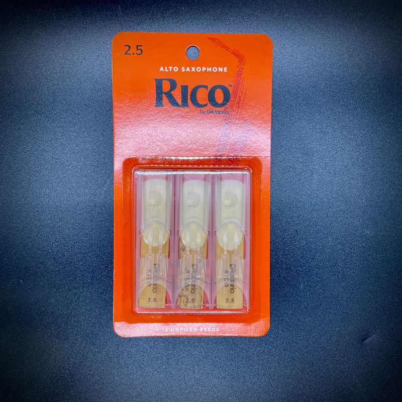 Rico 2.5 Alto Sax Unfiled Reeds 3 pack