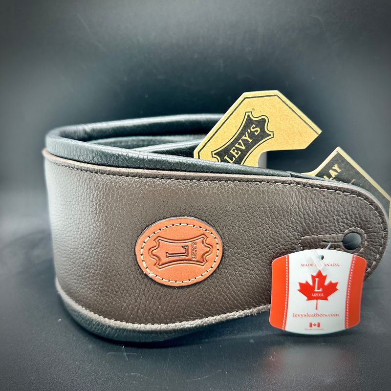 Levy's MSS2-4 4.5" Garment Leather Bass Strap - Dark Brown