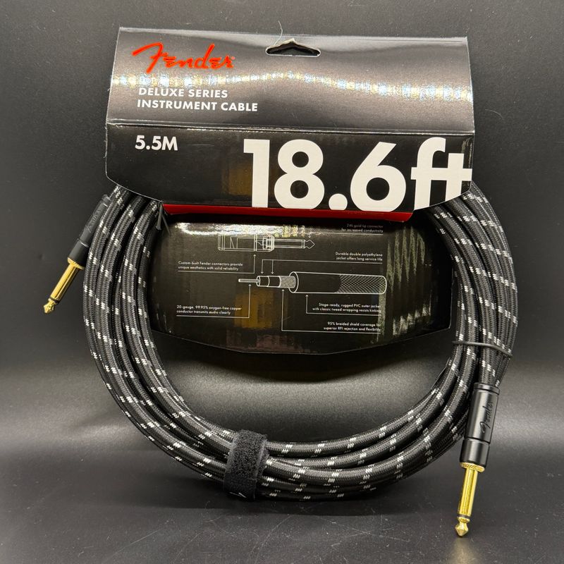 Fender Deluxe Series Instrument Cable Tweed - 18.6’ Black