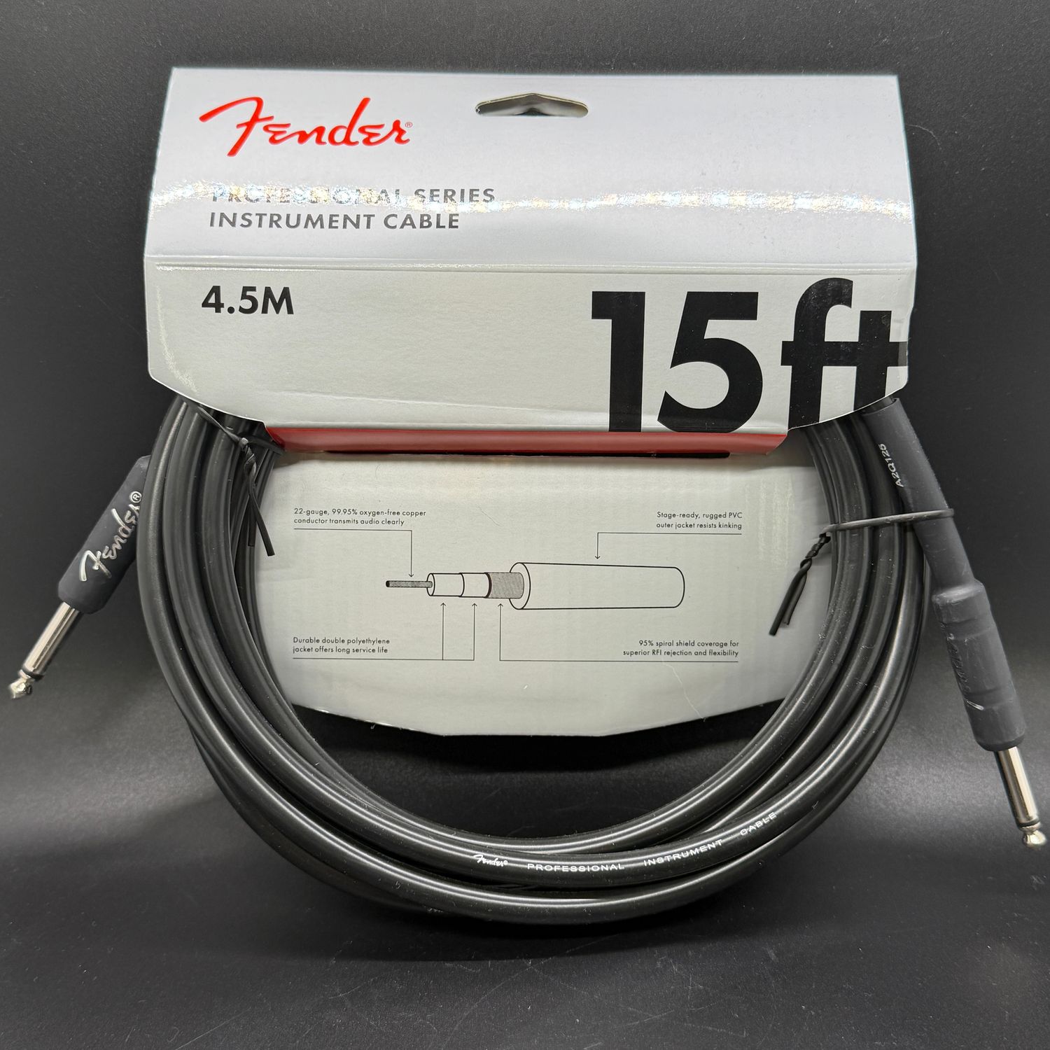 Fender Professional Series Instrument Cable - 15' Black