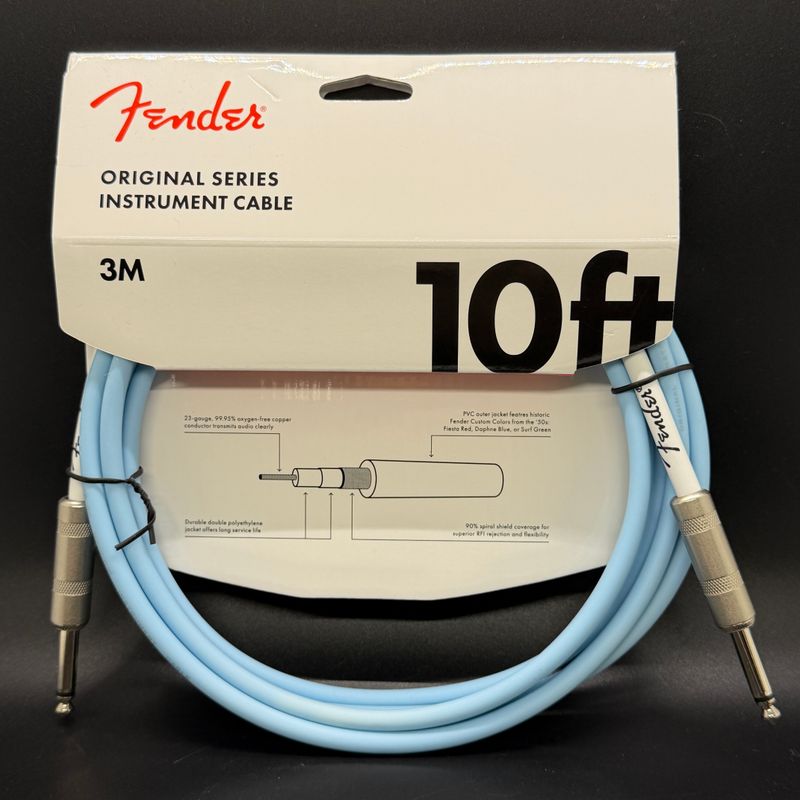 Fender Original Series Instrument Cable - 10’ Daphne Blue