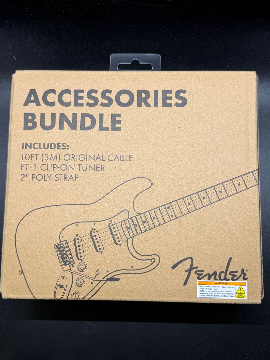 Fender Accessory Essentials Pack - Cable, Clip-on Tuner, Strap