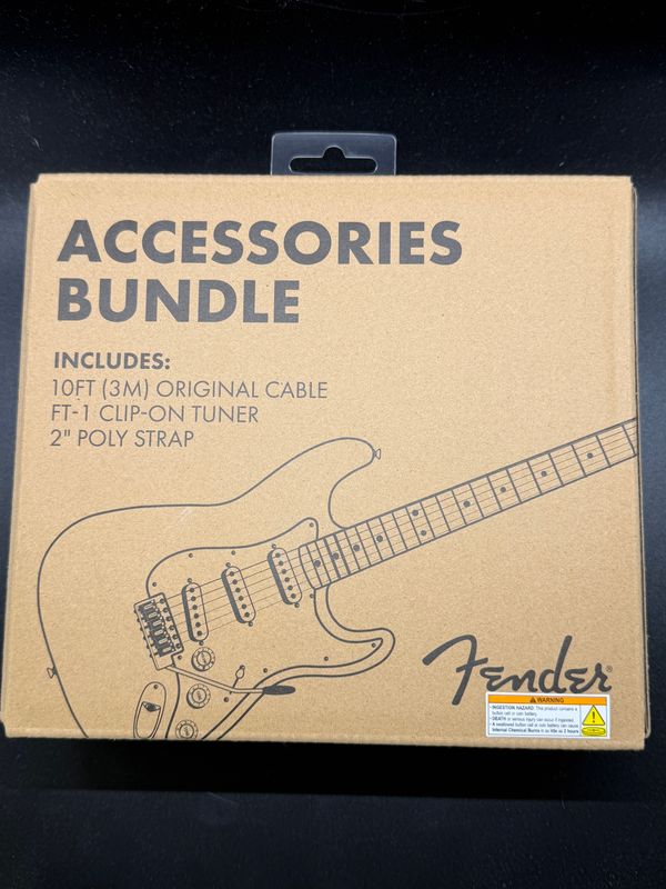 Fender Accessory Essentials Pack - Cable, Clip-on Tuner, Strap