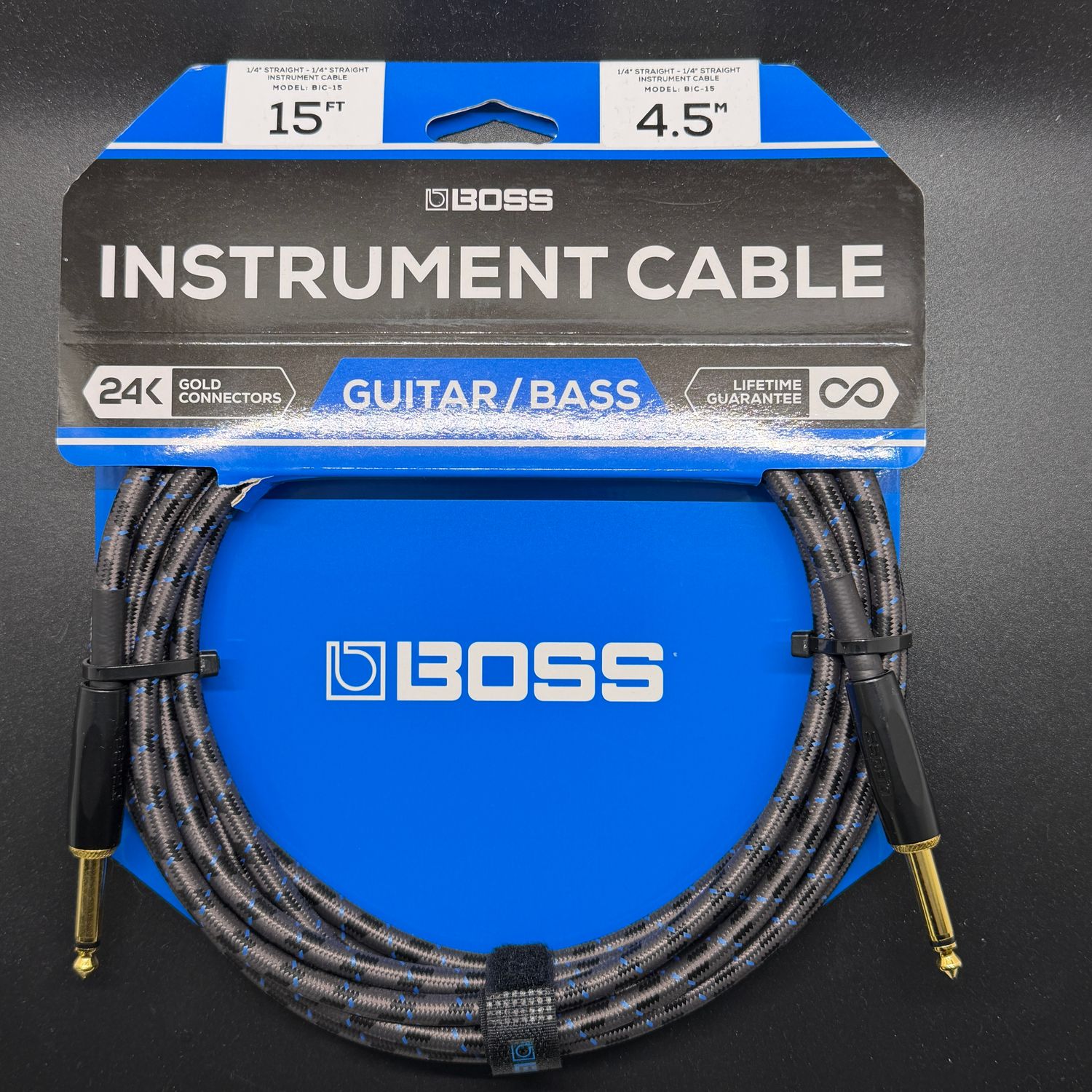 Boss BIC-15 Straight to Straight Instrument Cable - 15 foot