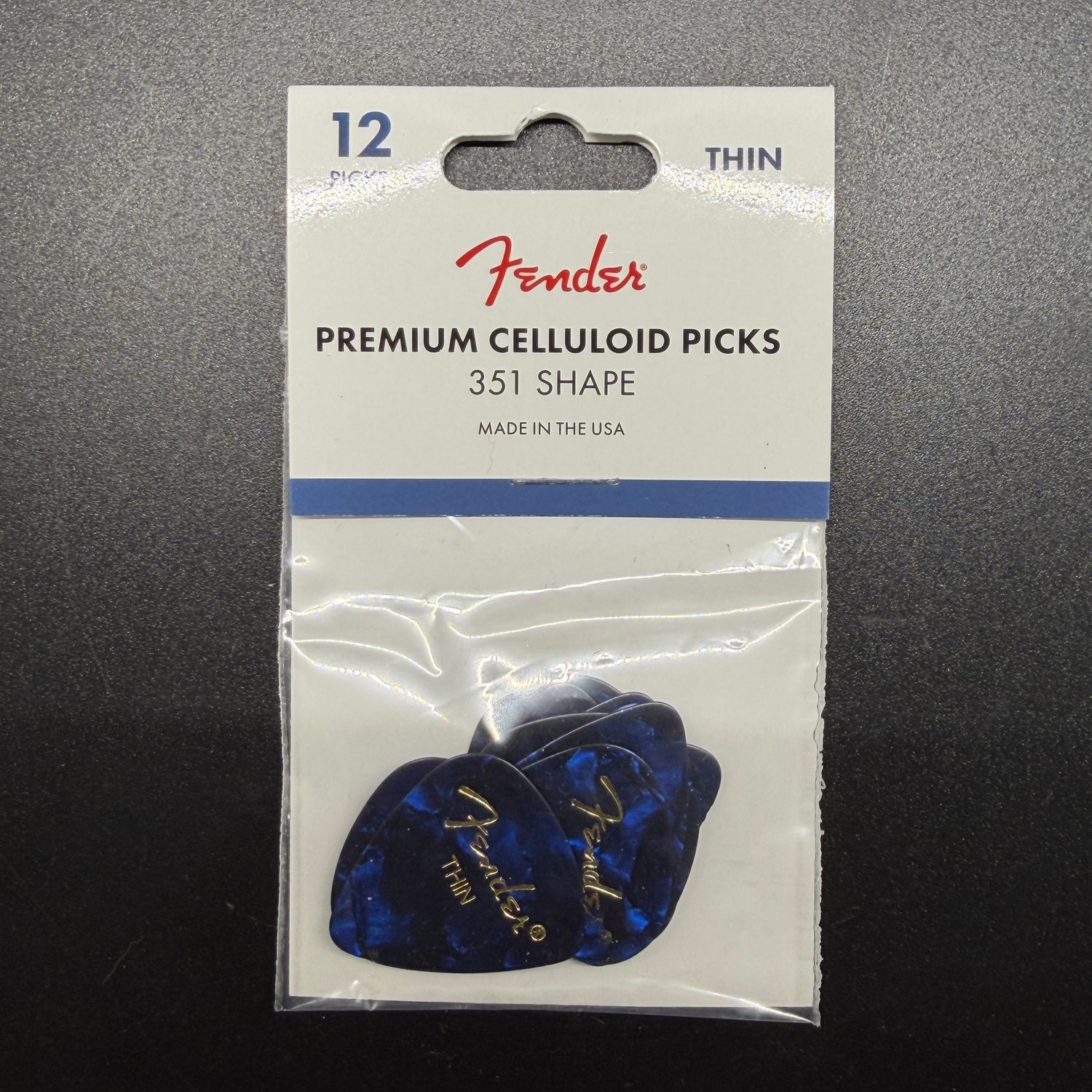 Fender Premium Celluloid Picks 351 Thin 10pk - Blue