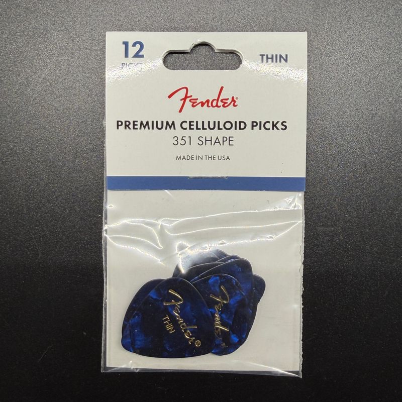 Fender Premium Celluloid Picks 351 Thin 10pk - Blue