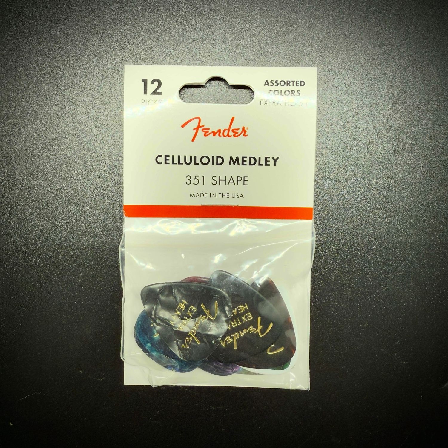 Fender Celluloid Medley Picks 351 Extra Heavy 12pk