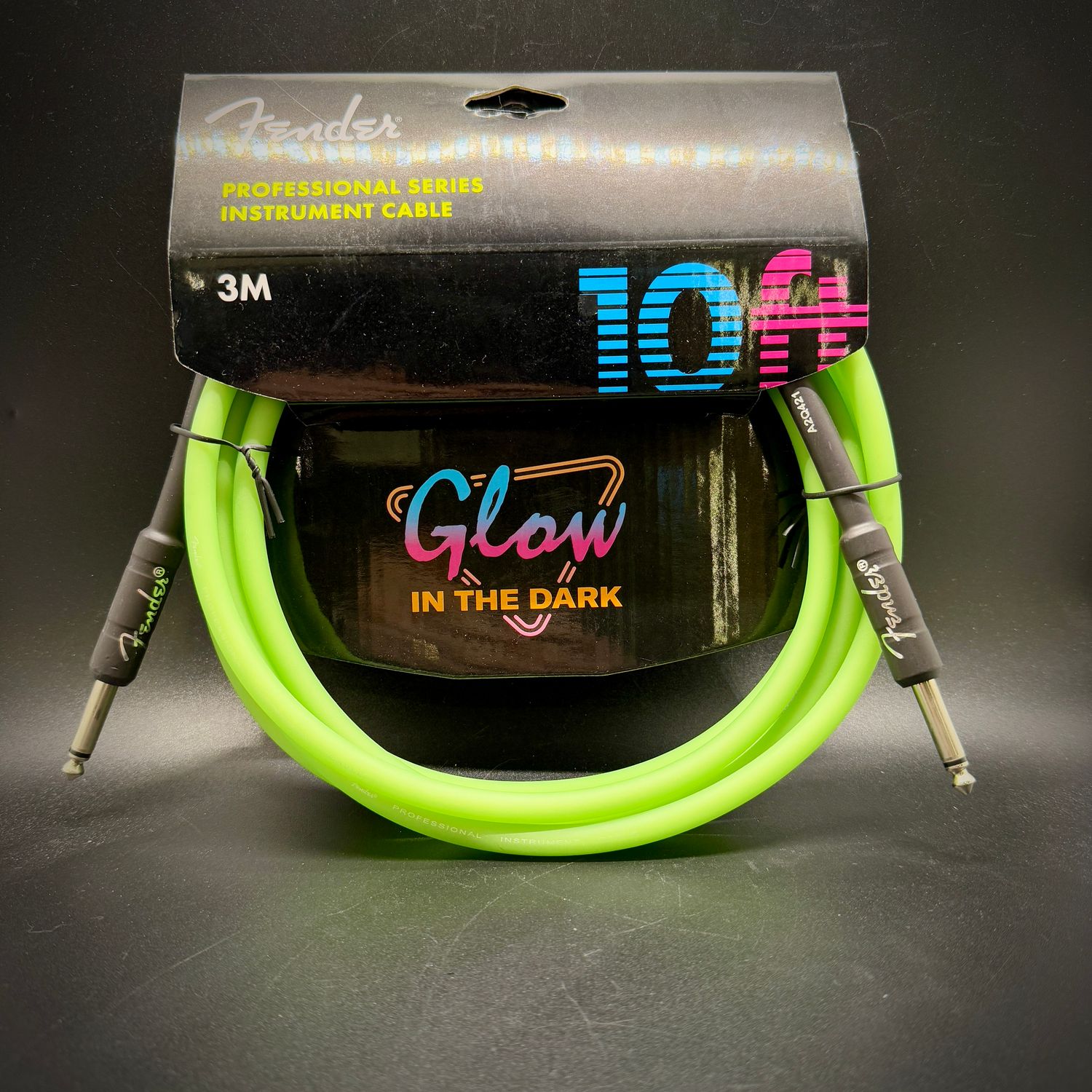 Fender Professional Series Glow in the Dark Cable, Green, 10'