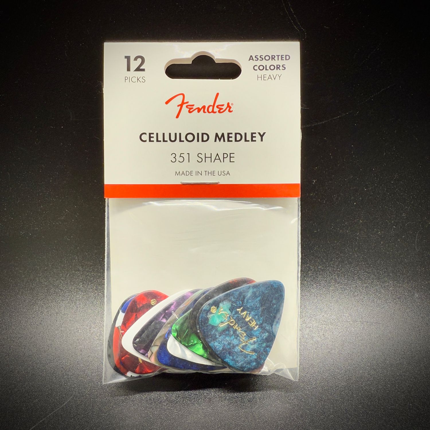 Fender Celluloid Medley Picks 351 Heavy 12pk