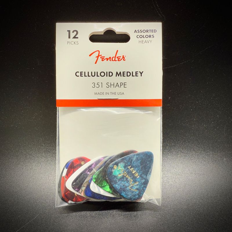 Fender Celluloid Medley Picks 351 Heavy 12pk