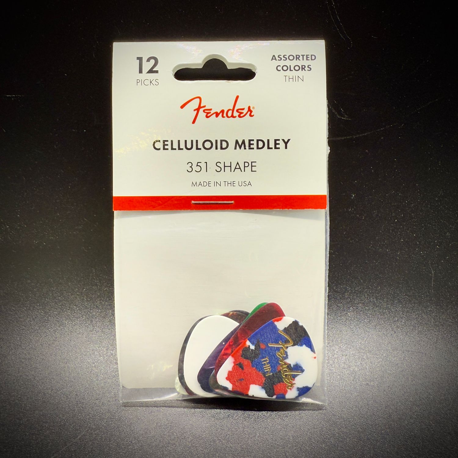 Fender Celluloid Medley Picks 351 Thin 12pk