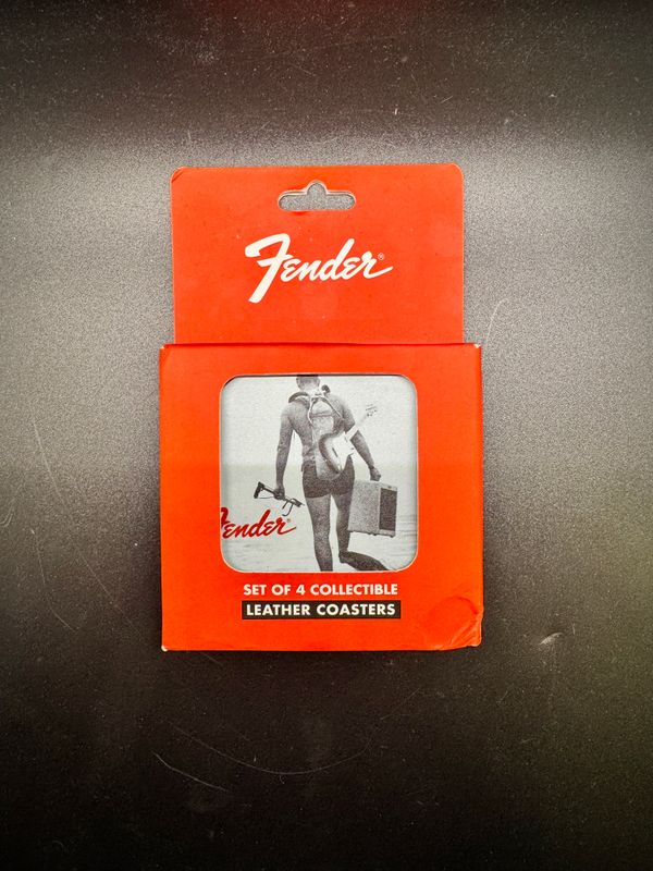 Fender Vintage Ads 4-Pk Coaster Set, Black and White