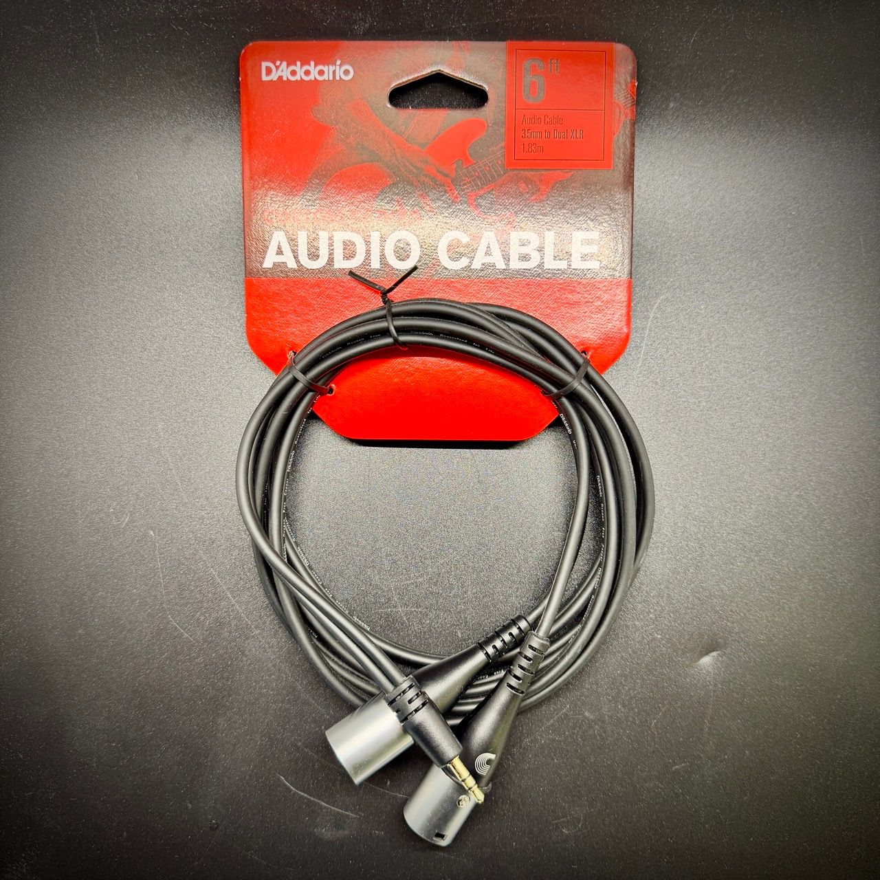 DAddario Custom Series 3.5mm to Dual XLR 6ft Audio Cable