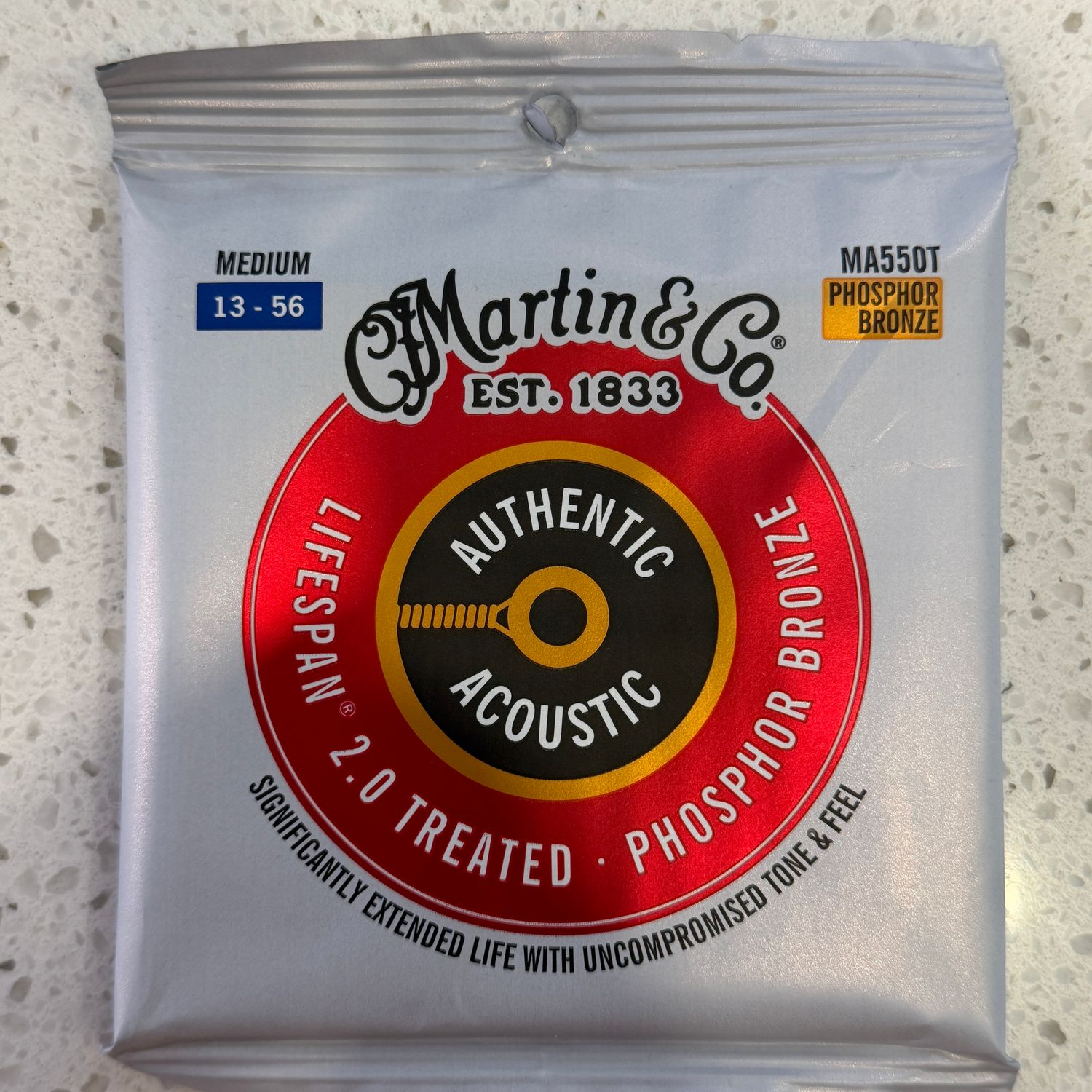 Martin MA550TAuthentic Lifespan 2.0 Treated Phosphor Bronze 13-56