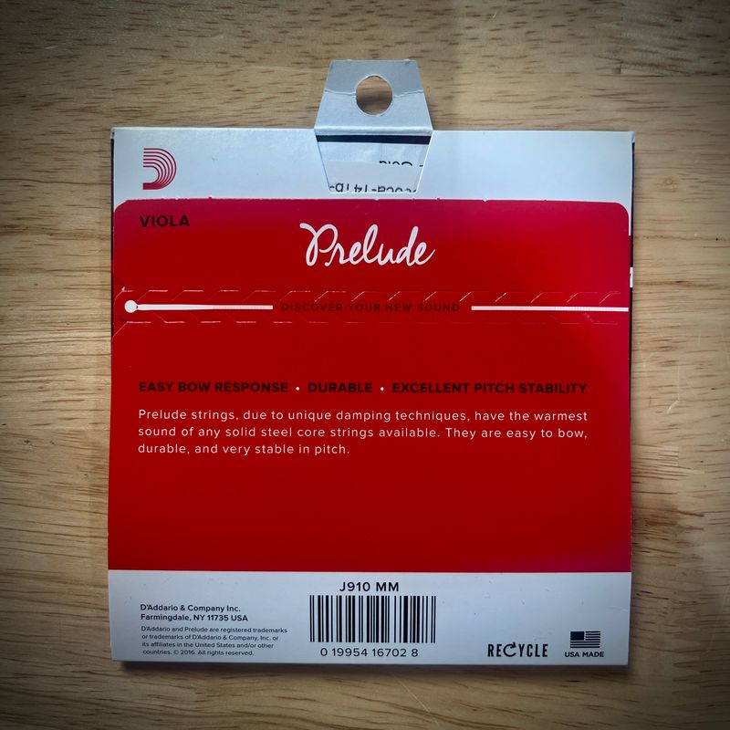 D'addario Prelude Medium Viola Strings Set