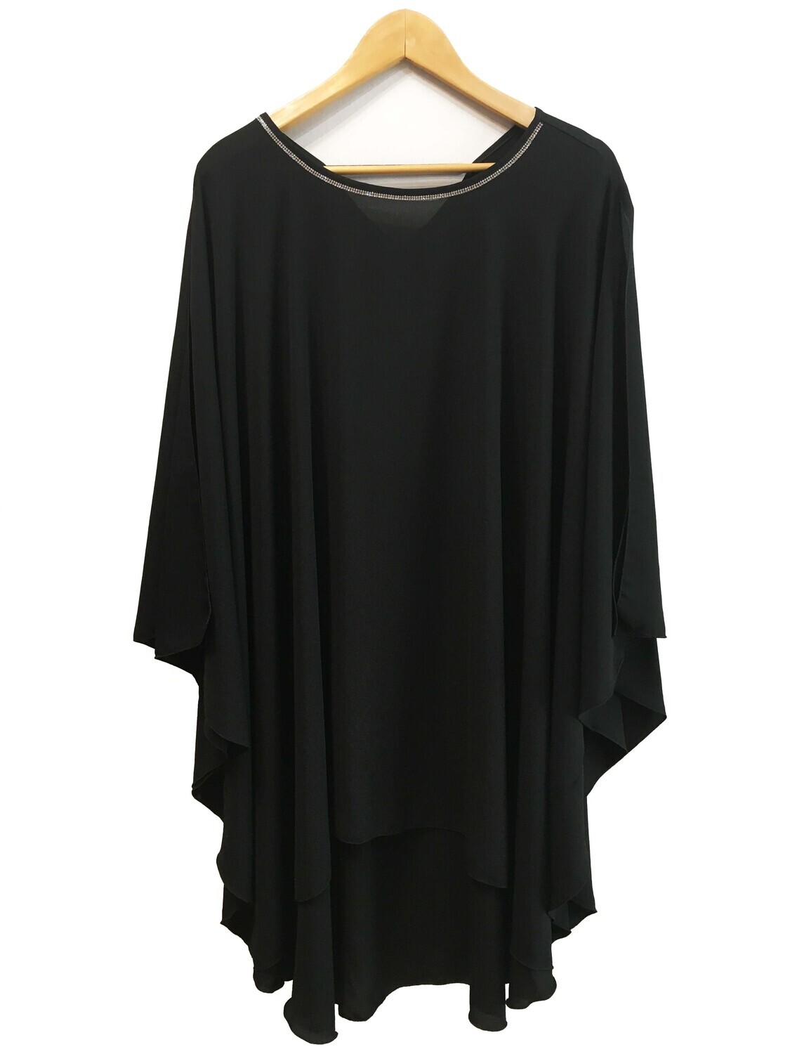 casaca gasa O, color: negro, VARIANTE: strass cuello