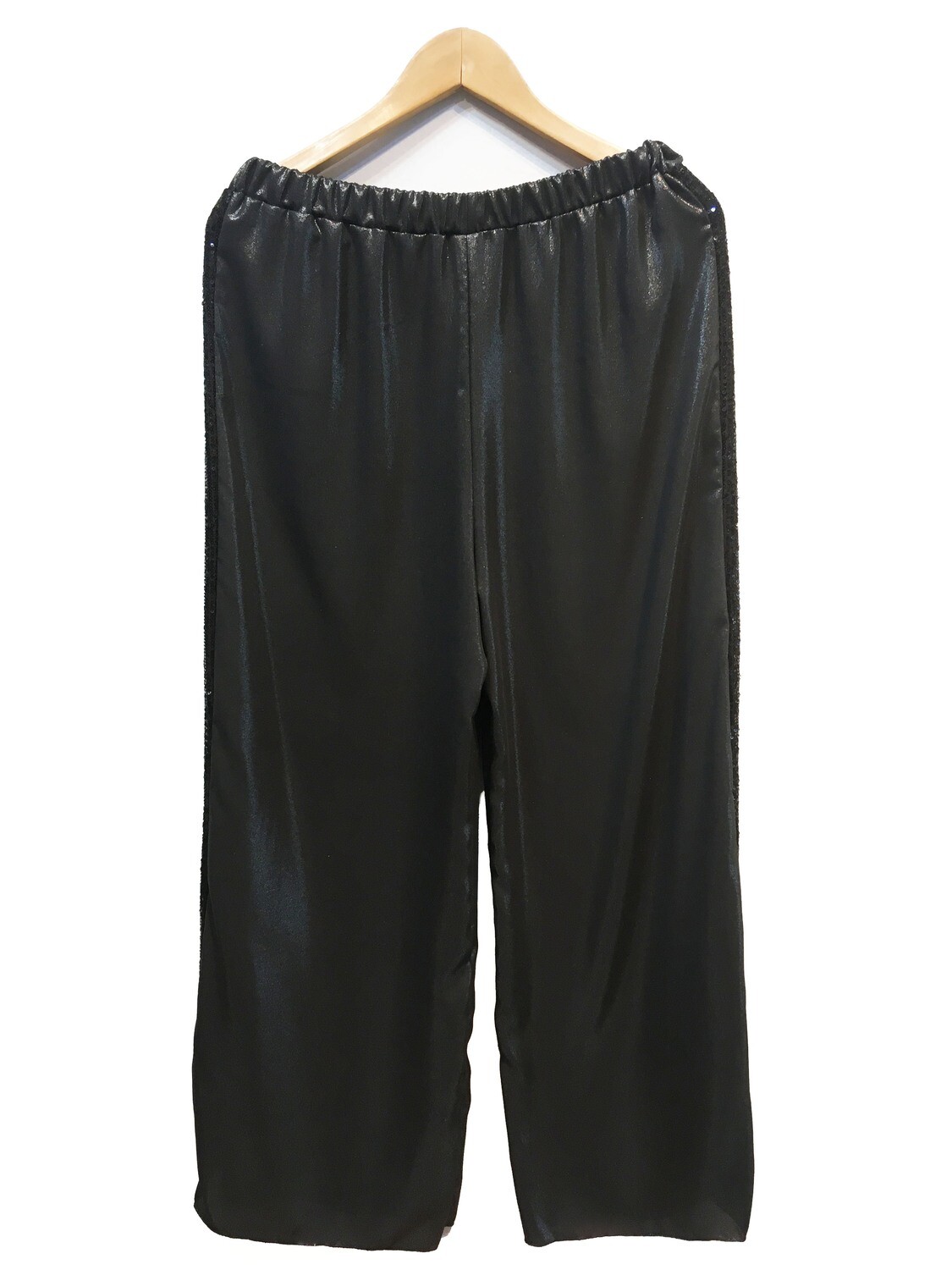 palazo gasa, color: negro brillante