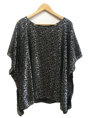 Casaca gasa pechera lurex